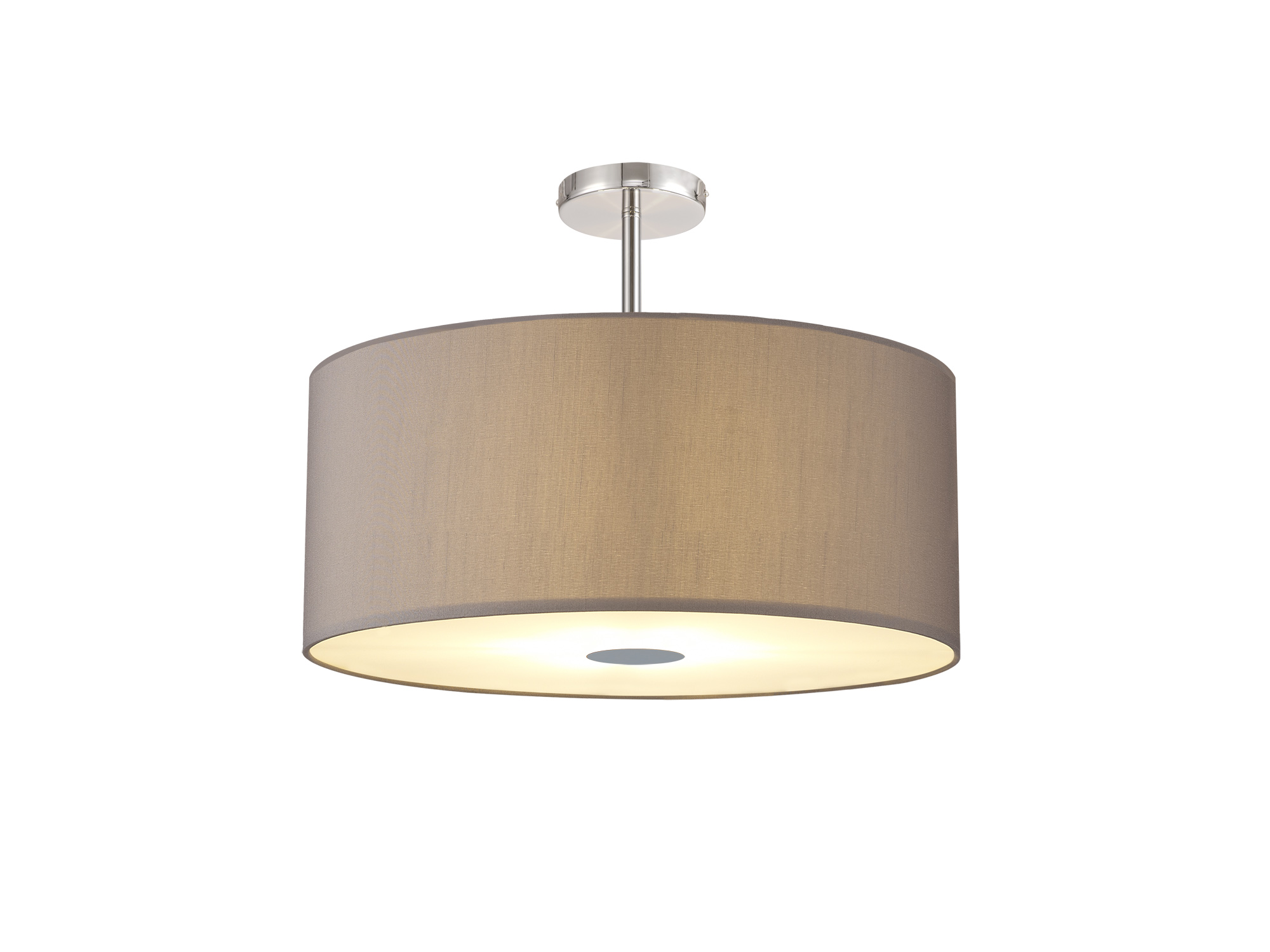DK0468  Baymont 60cm Semi Flush 5 Light Polished Chrome, Grey, Frosted Diffuser